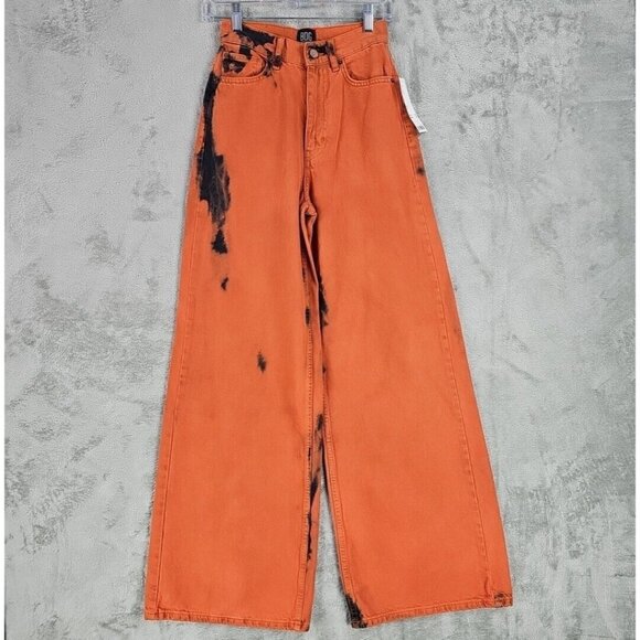 BDG The A-Wide Jean Jeans Womens 25 Orange Ombre Acid Wash Grunge High Rise NWT - Picture 5 of 16